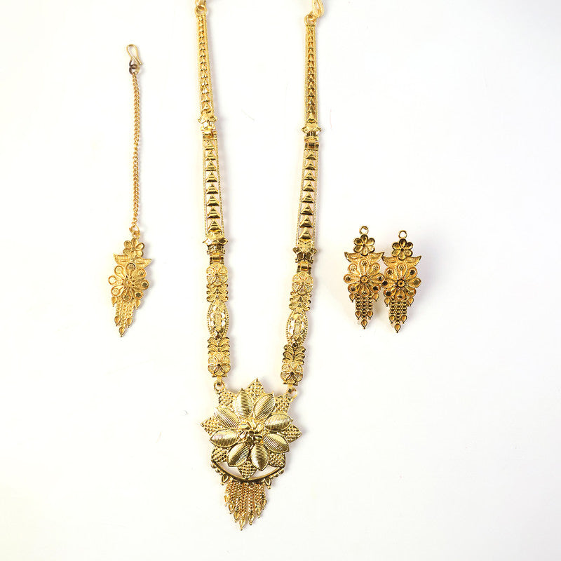 Bridal Lotus Blossom Necklace Set – Premium Traditional Design for Festive & Wedding Wear