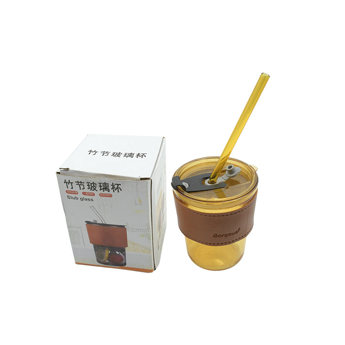 Glass Coffee Mug with Straw & Lid: Perfect for Home & Travel