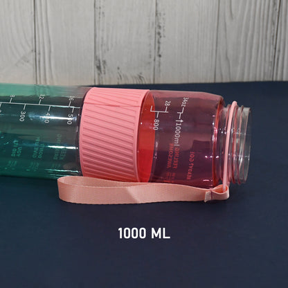 Plastic Water Bottle With Strap and Straw (1000 ML)