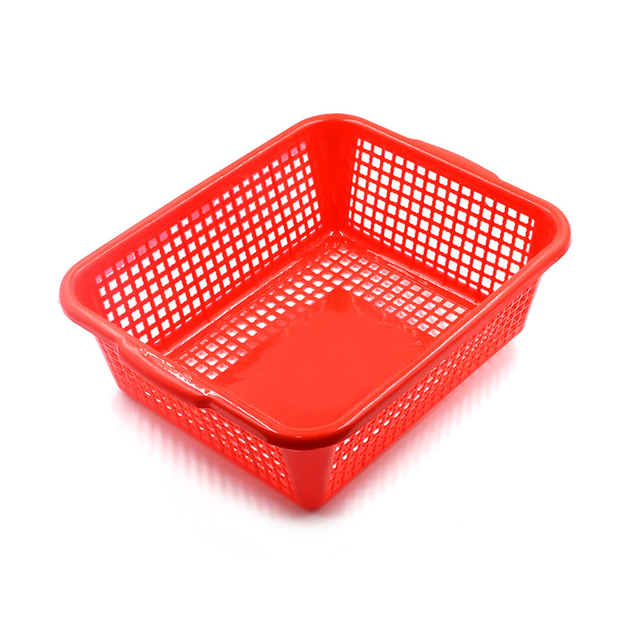 Multipurpose Drain Basket Shelves Fruit and Vegetable Washing Basket Rectangular Plastic Kitchen Sink Water Filter Basket (1Pc)