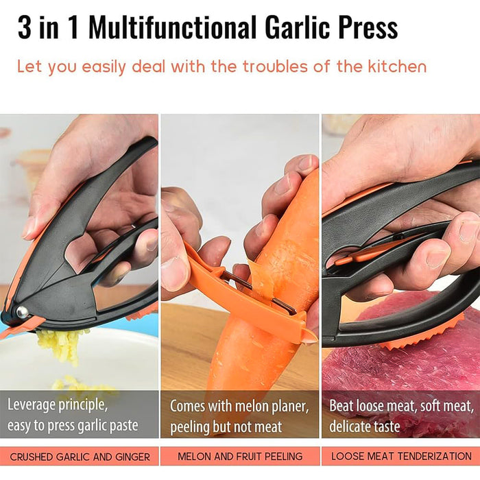 Multifunctional Garlic Press, Garlic Mincing & Crushing Tool (1 Pc)