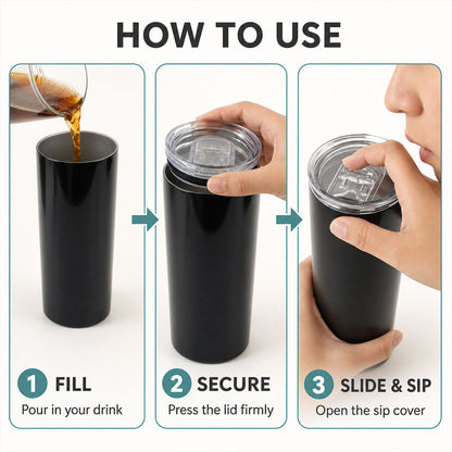 Stainless Steel Travel Mug – 600ml Lightweight & Durable