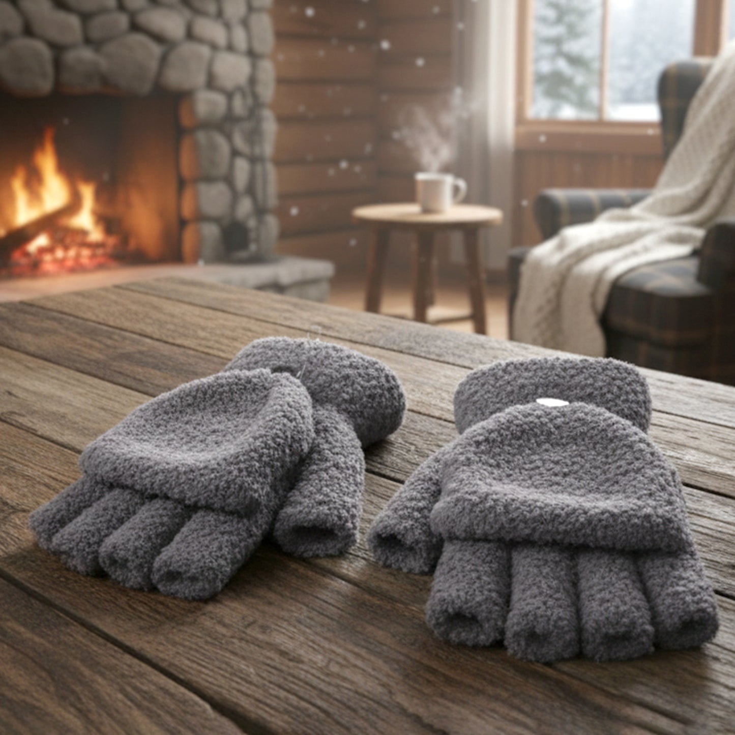 Soft warm fingerless gloves