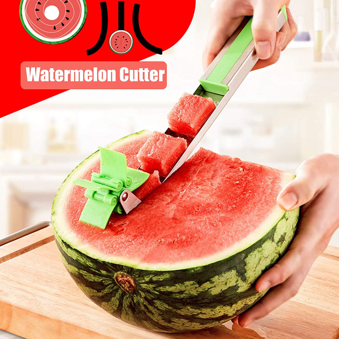 7160 Stainless Steel Washable Watermelon Cutter Windmill Slicer Cutter Peeler for Home / Smart Kitchen Tool Easy to Use