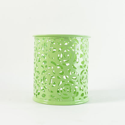 Khyati Roseira Metal Pen Stand – Elegant Floral Cutwork Desk Organizer for Office & Study
