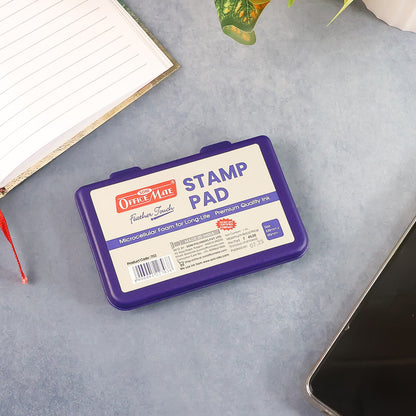 Office Mate Feather Touch Stamp Pad Medium – Blue Colour (108mm × 65mm)