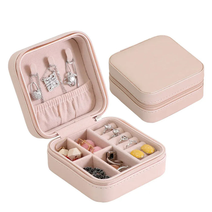 8782 Jewellery Box for Women, Mini Portable Jewelry Box Organiser,PU Leather Jewlerrying Display Holder, Small Travel Jewellery Box for Girls, Women, Mother, Daughte, Travel Ring, Pendant, Earring, Necklace Storage Case