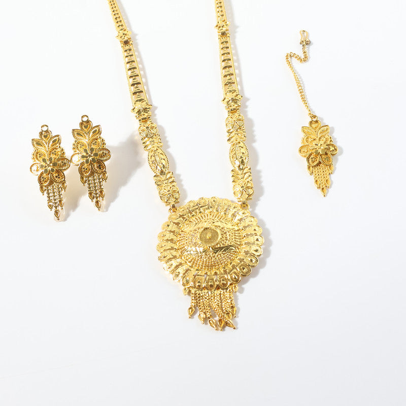 Golden Radiance Round Mandala Necklace Set – Trending Festive & Bridal Jewellery Ensemble