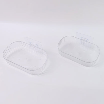 Sleek Transparent Soap Tray with Wall Mount Feature