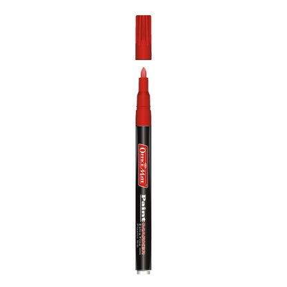 Office Mate Paint Marker – Red Colour Extra Fine Plastic Nib