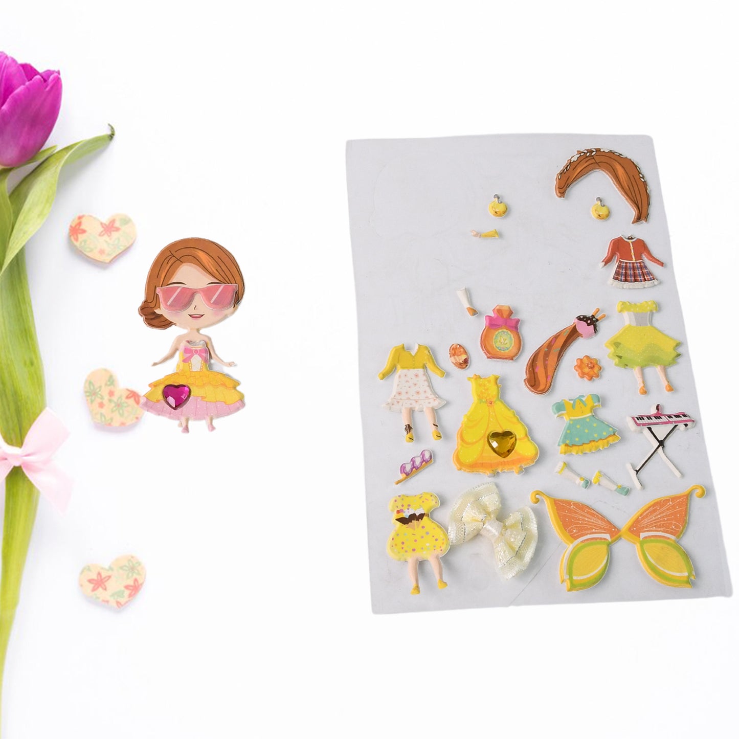Multipurpose Adhesive 3D Stickers (1 Sheet / Mix Design)