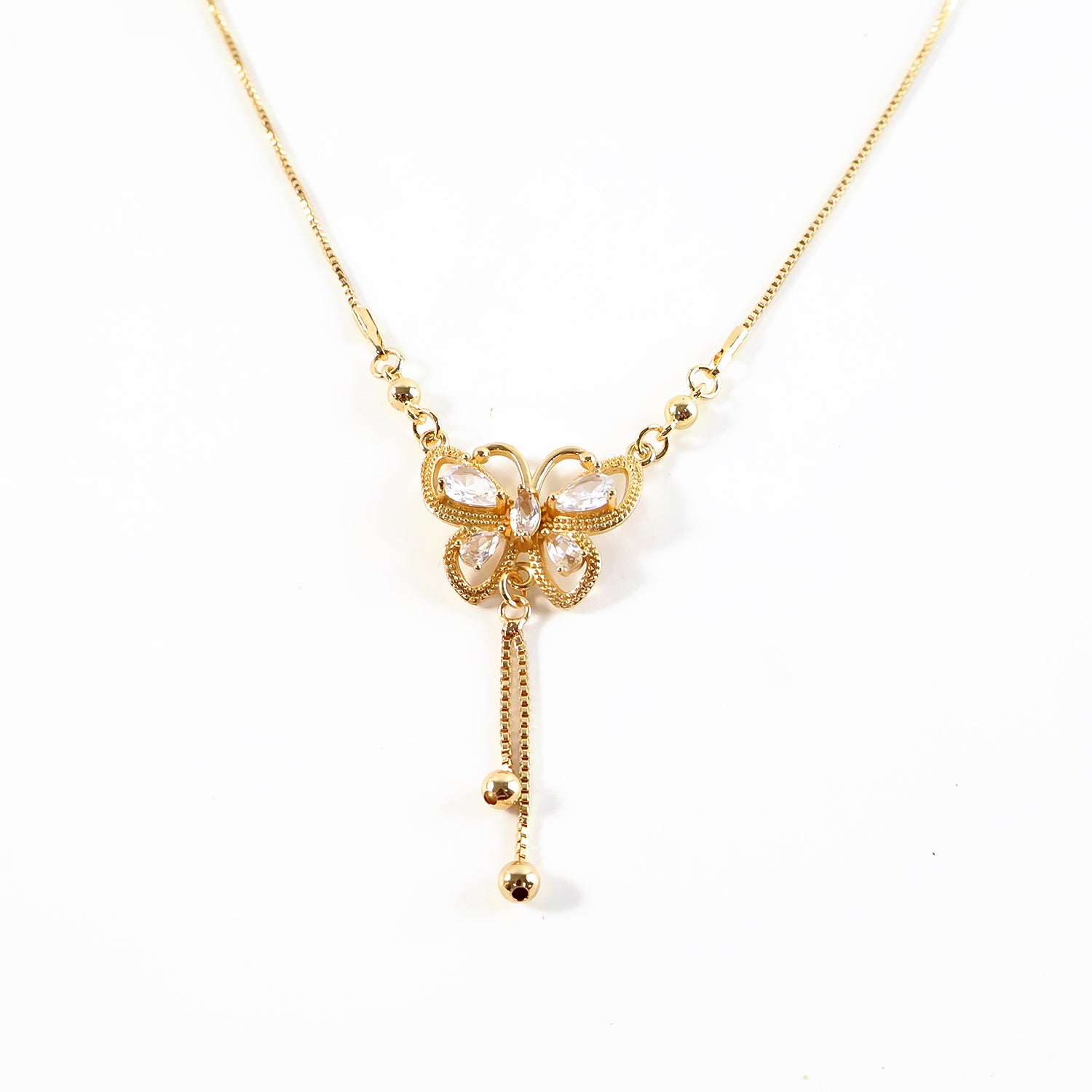 Charming Gold-Plated Butterfly Pendant Necklace for Women