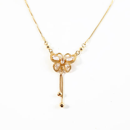 Charming Gold-Plated Butterfly Pendant Necklace for Women