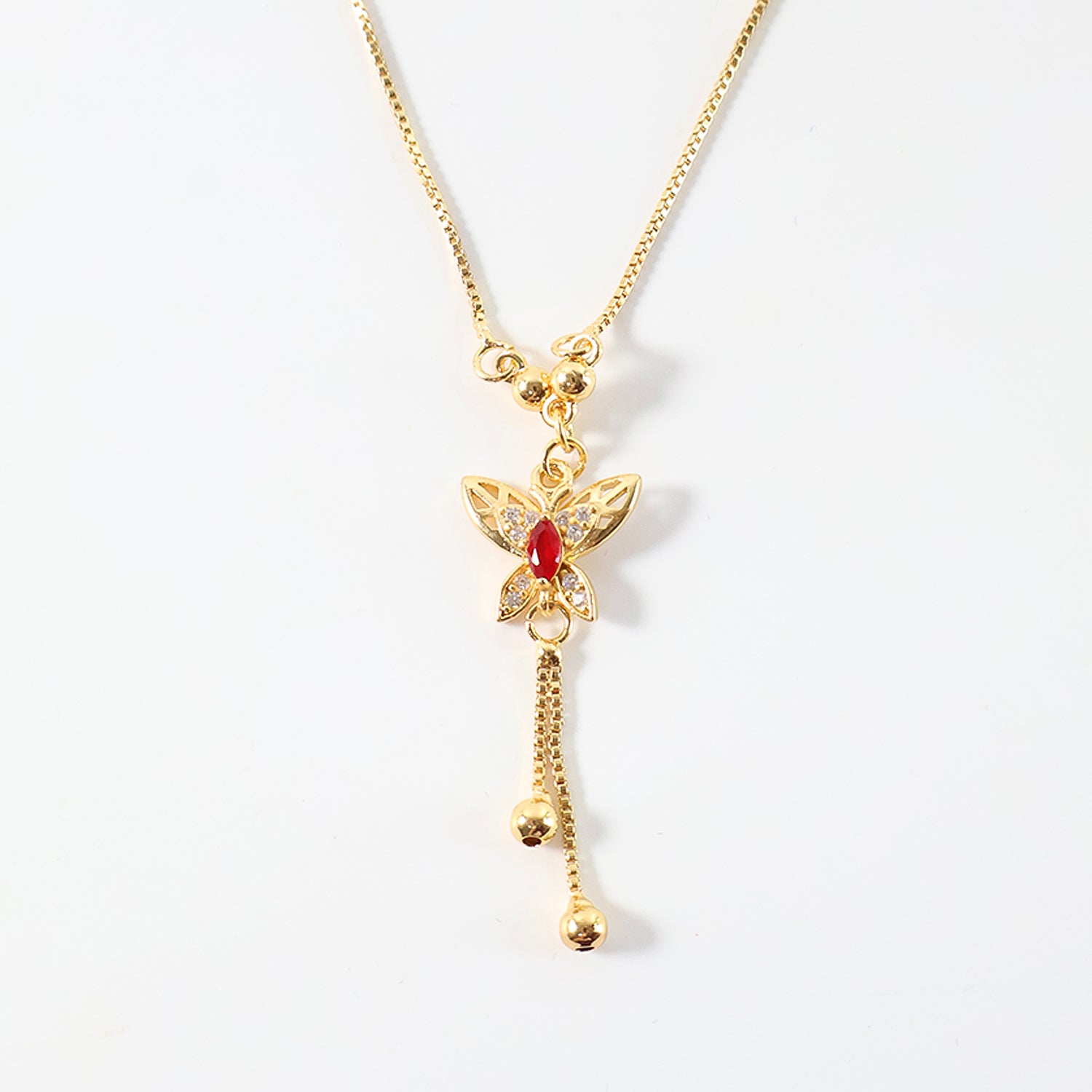 Gold Butterfly Pendant Necklace for Women