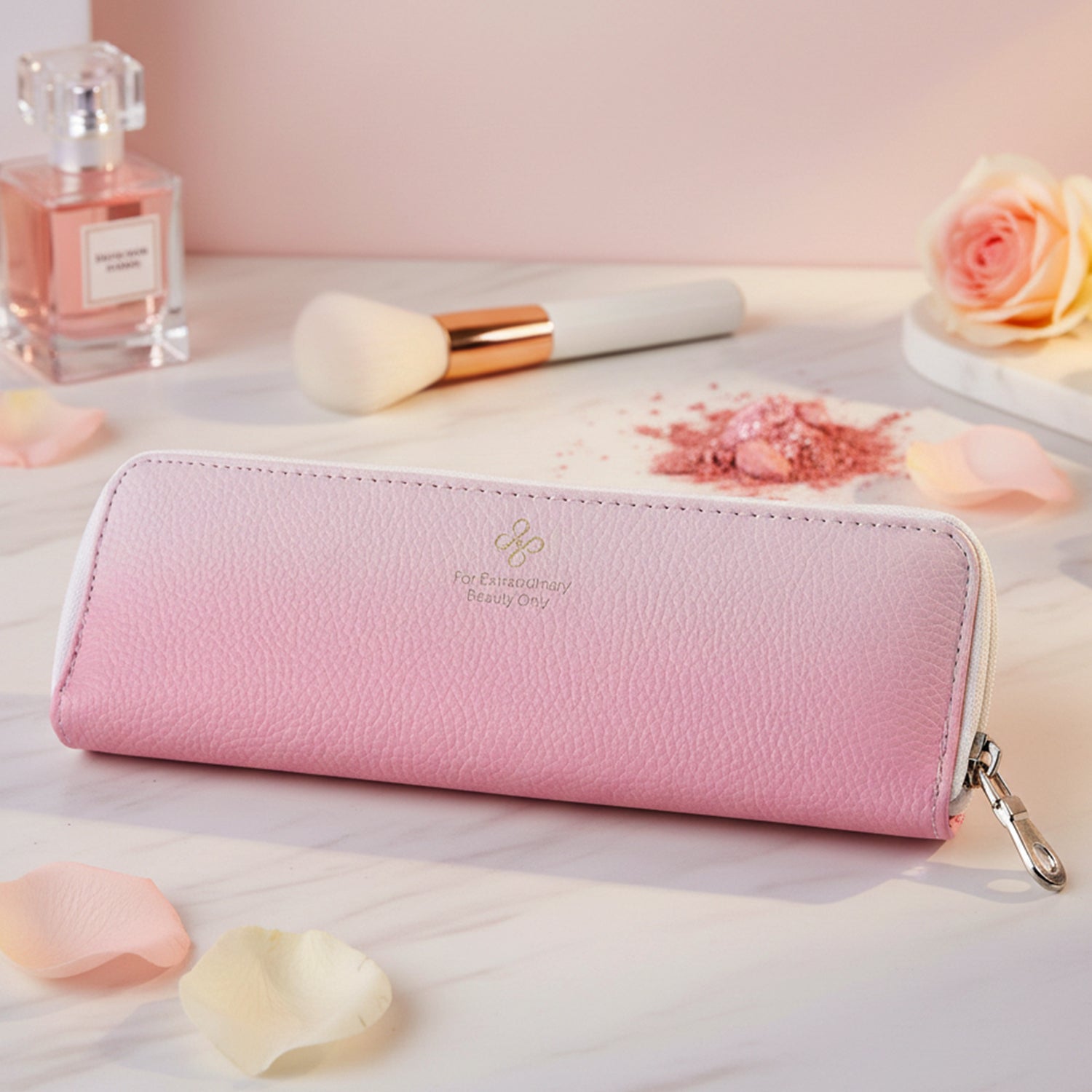 Premium Makeup Brush Storage Pouch with Zip Closure (1 Pc)