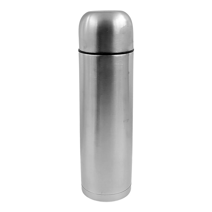 Vacuum Flask With Cover, 18/8 Stainless Steel | Hot and Cold Water Bottle with Push-Down Lid | Double Walled Stainless Steel Bottle for Travel, Home, Office, School, Picnic (1000 ML / With Cover)