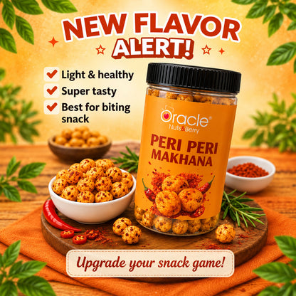 Peri Peri Makhana Premium Spicy Roasted Crunchy Fox Nuts Real Bold Tasty Spices (75g)