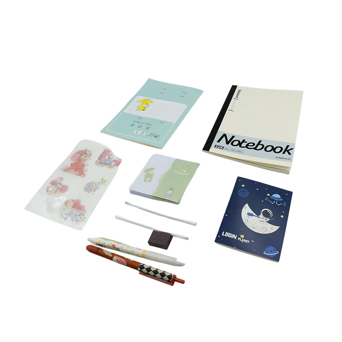 Cartoon Stationery Box  Cartoon Design School Box Book , diary , Pen , Eraser, Sharpner , Sticker & Pen Refill Student Gift School box  (1 box)