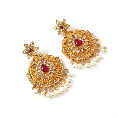 Traditional Gold Plated Chandbali Earrings