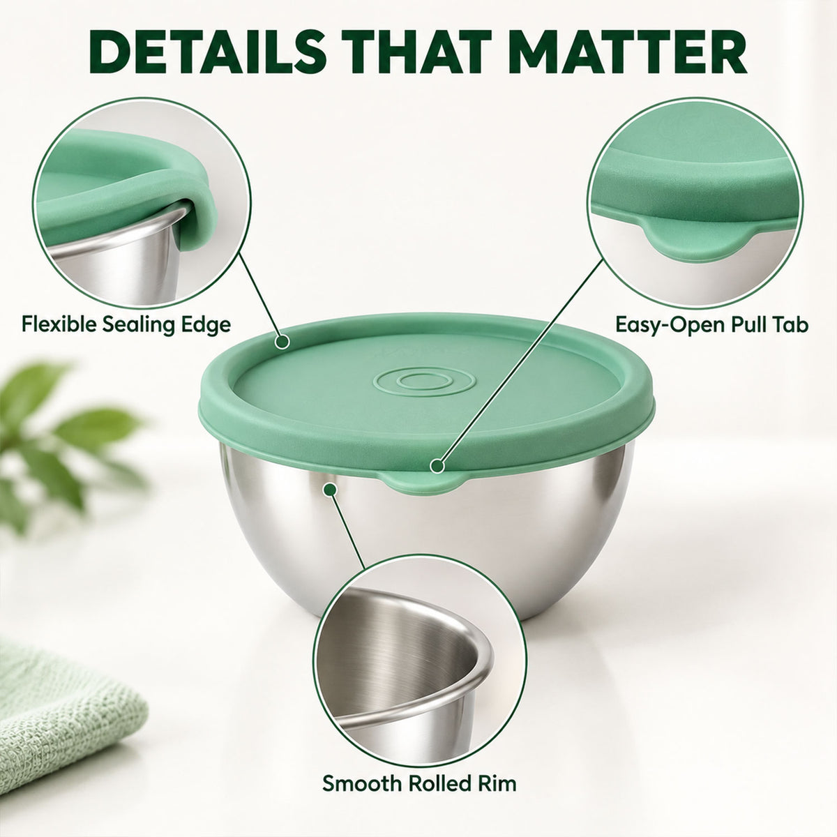 Apex Stainless Steel Container 400 ML with Lid, Kitchen Gift Set (2 Pc Set)