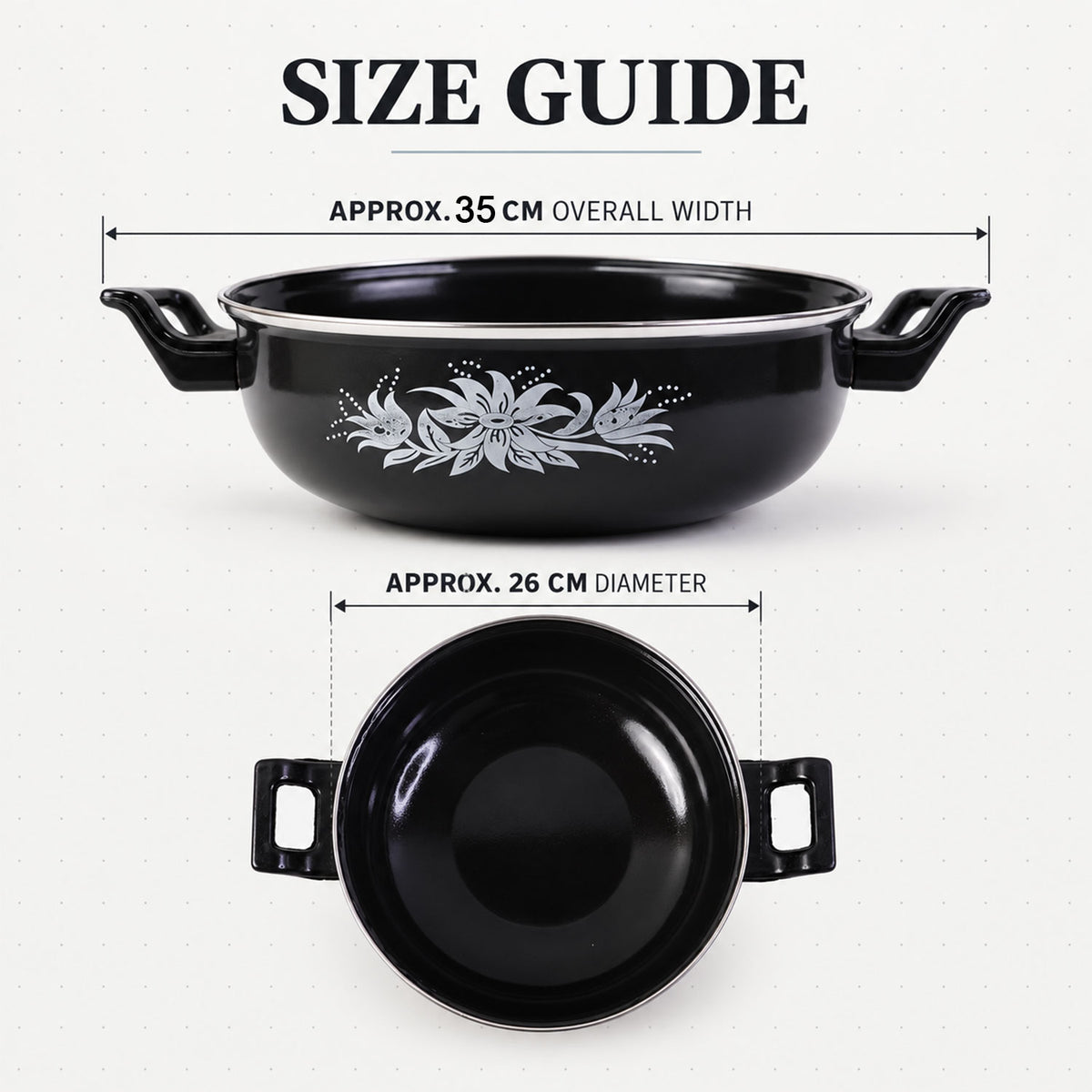 Cast Iron Kadai – Traditional 14 Inch Durable Pan | Indo Glow