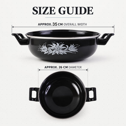 Cast Iron Kadai – Traditional 14 Inch Durable Pan | Indo Glow