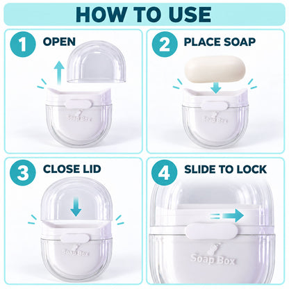 Plastic Travel Soap Case with Slide Lock and Removable Tray for Toiletries (1 Pc)