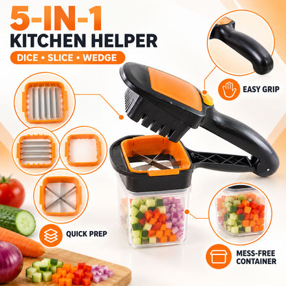 5 in 1 Vegetable Dicer for Kitchen, Onion and Salad Cutter Chopper (1 Pc)