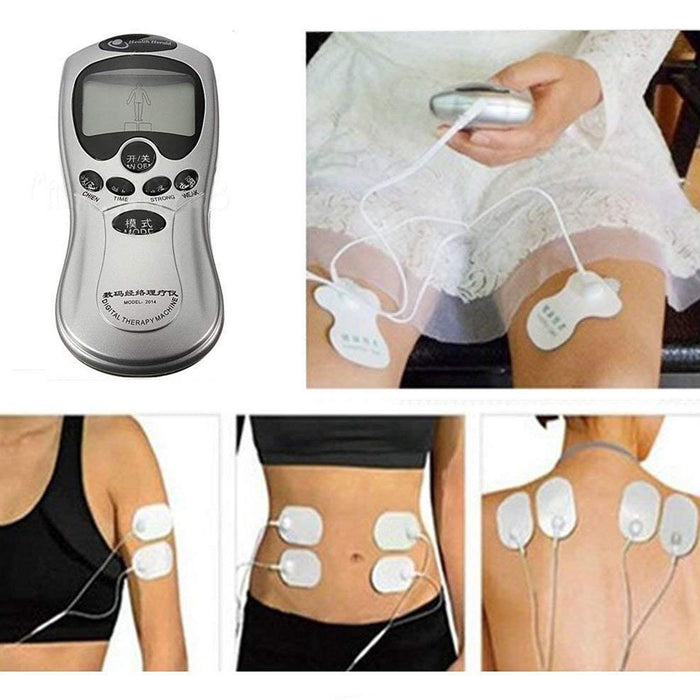 6723 Multifunctional Massager, Health Care Digital Chinese Meridian Tens Therapy Massager Relax Body Muscle Acupuncture Machine 4 Electrode Pads & Charger Adapter and Cable, Physiotherapy, Electric Digital Therapy neck back Mane Massage