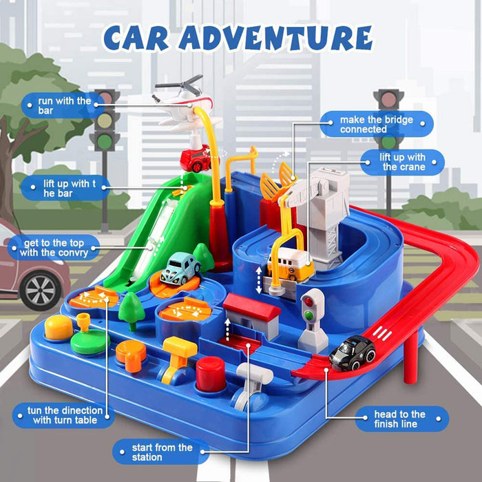 17792 Car Adventure Toys, City Rescue Preschool Toy, Race Tracks for Boys, Parent-Child Interactive Kids Race Car Track Play sets (Adventure Toy)