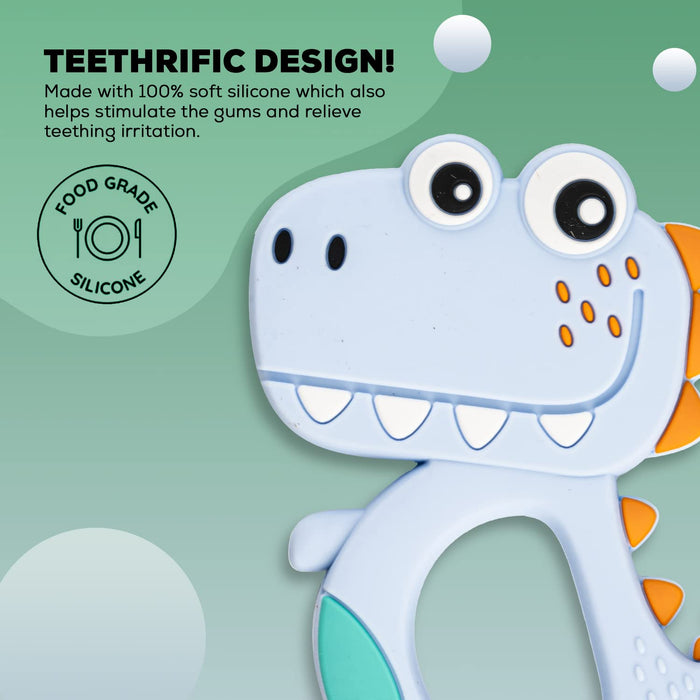 Silicone Dinosaur Teether for Baby (1 Pc / Mix Design & Color)