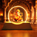 3D Lord Ganesha Acrylic LED Night Lamp – Warm Golden Glow
