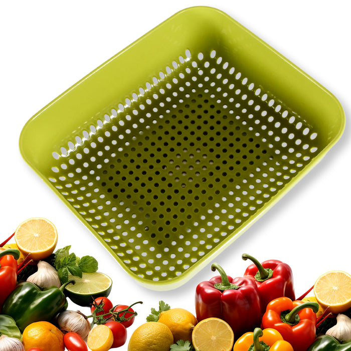 8181 Multipurpose Small Plastic Kitchen Basket, Vegetables and Fruits Washing, Basket (20x17 Cm)