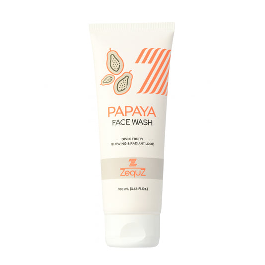 Zequz Papaya Face Wash 100ml tube packaging front