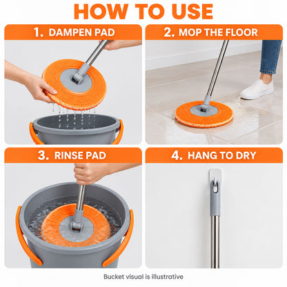 Spin Mop with Microfiber Head – Easy & Efficient Floor Cleaning