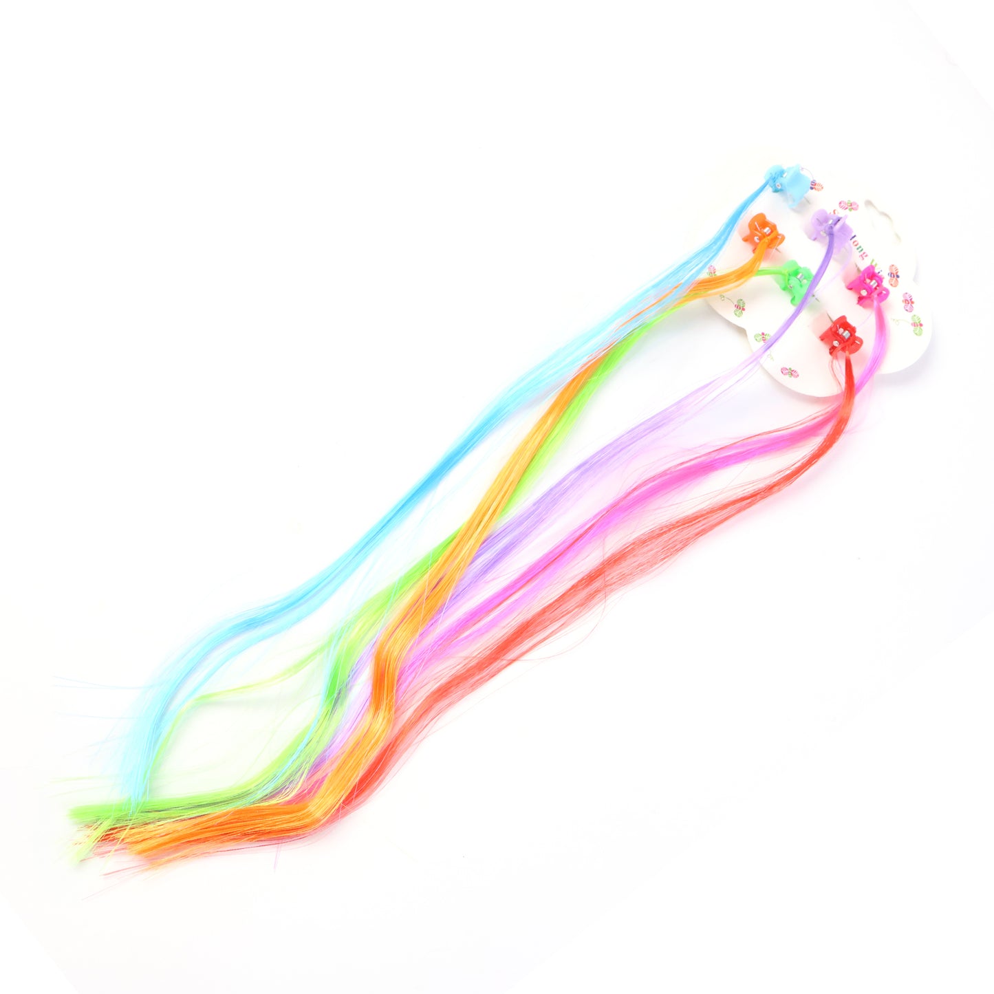 Kids Hair Extensions with Hair Clips (6 Pc Mix Color)