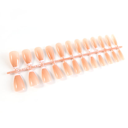 Elegant Nude Glossy Artificial Nail Tips fake nails (24 Pc Set)