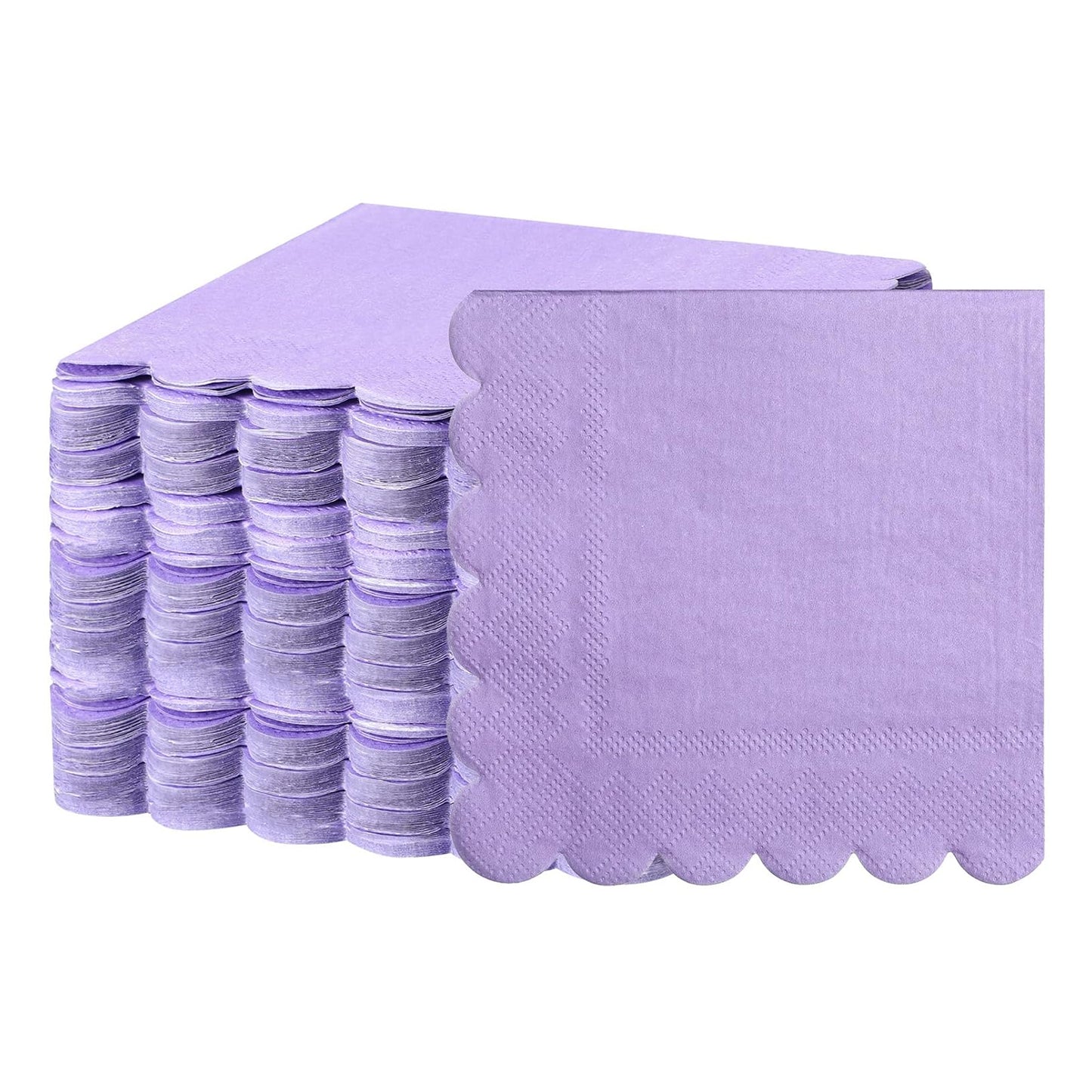 Lilac Scalloped Disposable Paper Napkin (23 x 23 cm / 120 Pc)