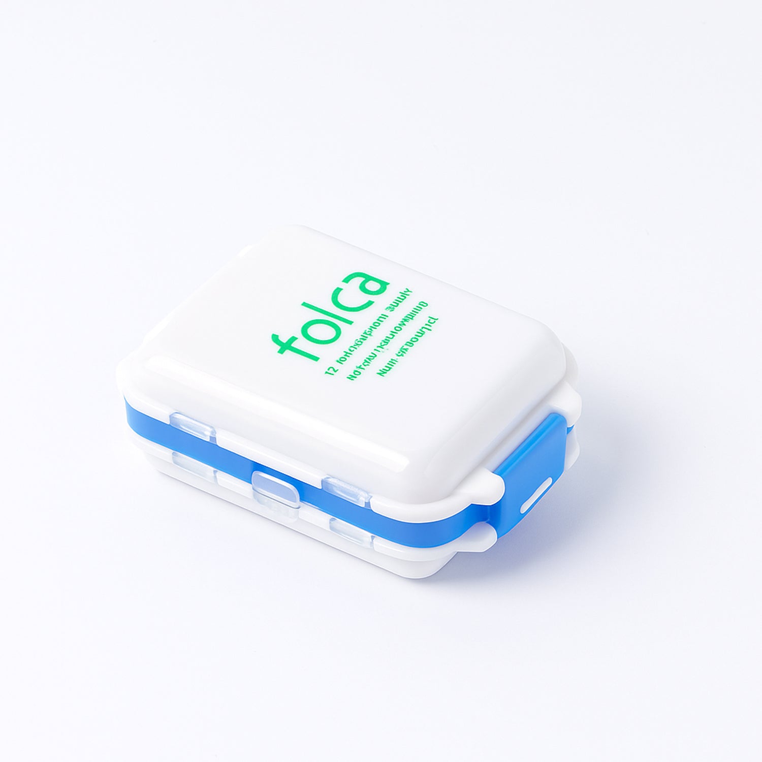 Portable Blue Dual-Sided Pill Organizer Box (1 Pc)