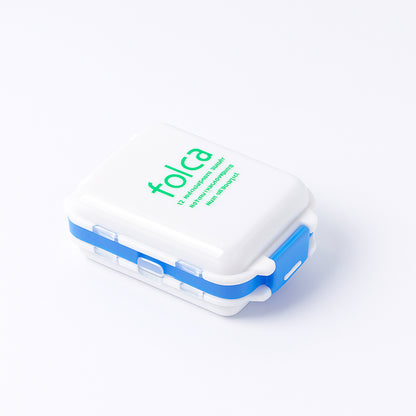 Portable Blue Dual-Sided Pill Organizer Box (1 Pc)