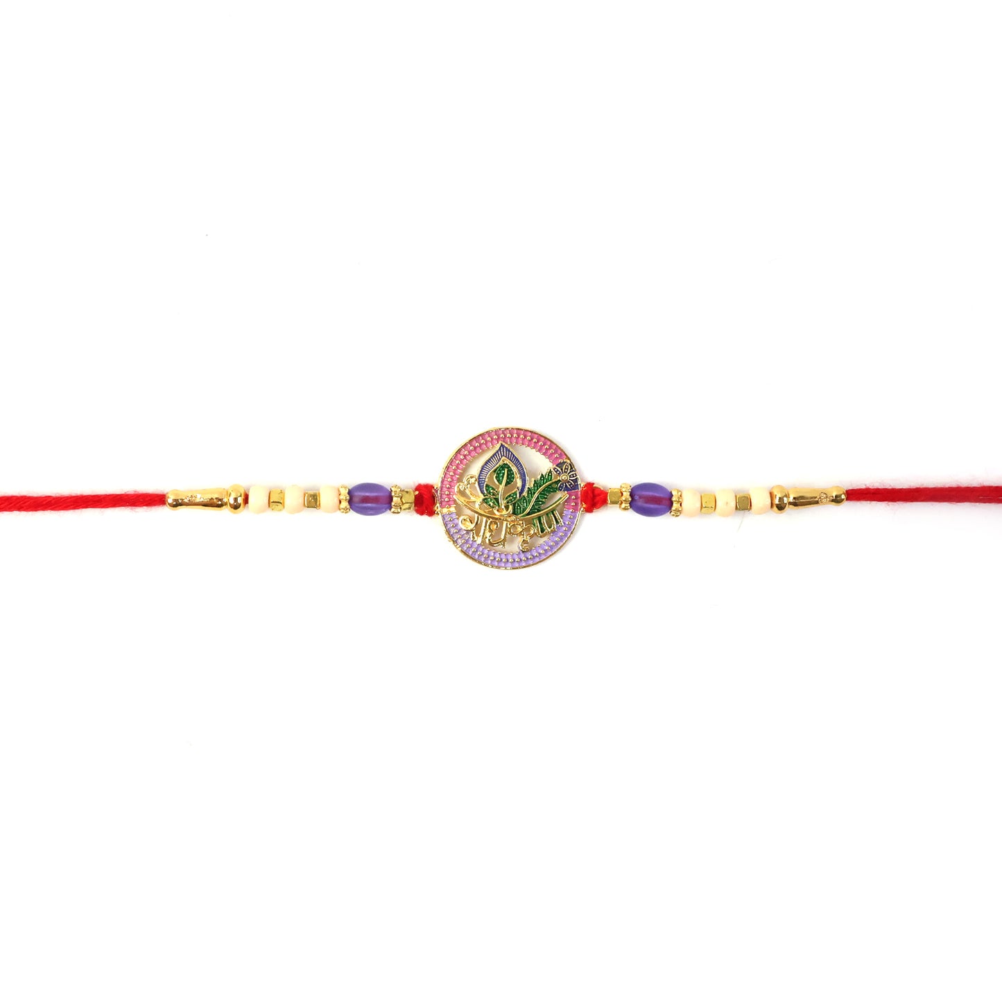 Hand tying Radha Krishna rakhi