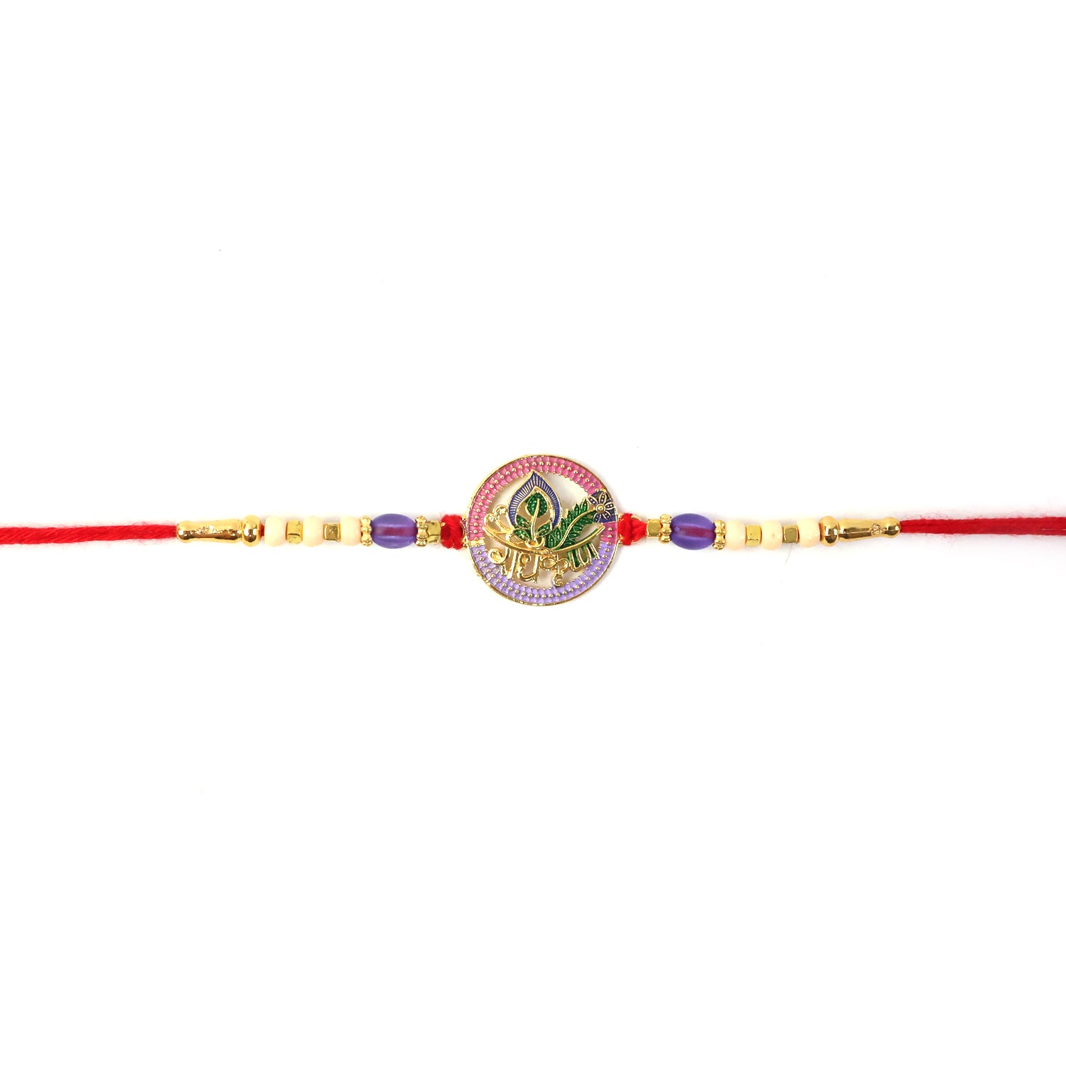 Hand tying Radha Krishna rakhi
