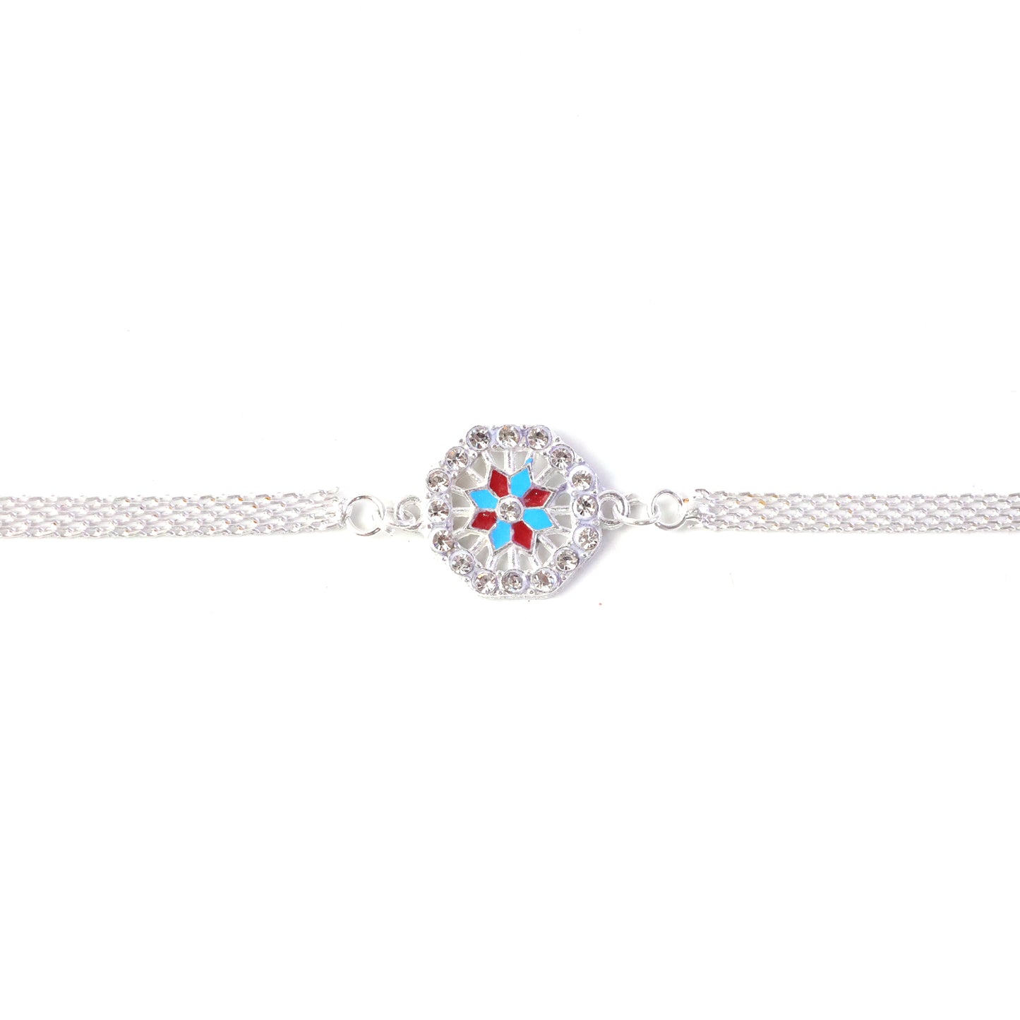 Classic Crystal Studded Rakhi Bracelet for Raksha Bandhan (1 Pc)