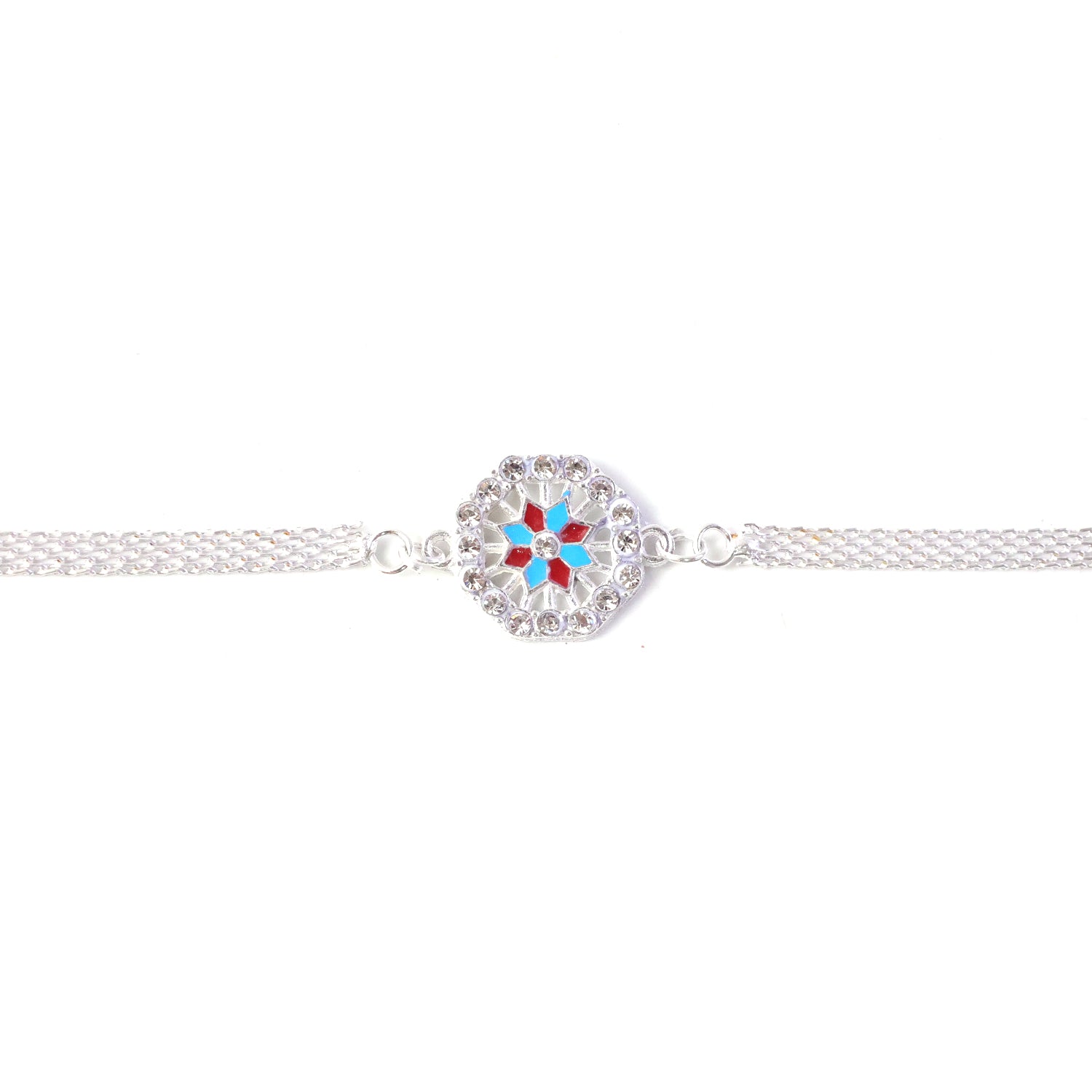 Classic Crystal Studded Rakhi Bracelet for Raksha Bandhan (1 Pc)