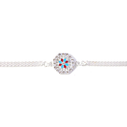 Classic Crystal Studded Rakhi Bracelet for Raksha Bandhan (1 Pc)
