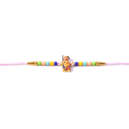 Hanuman Ji Rakhi with intricate beadwork and soft thread