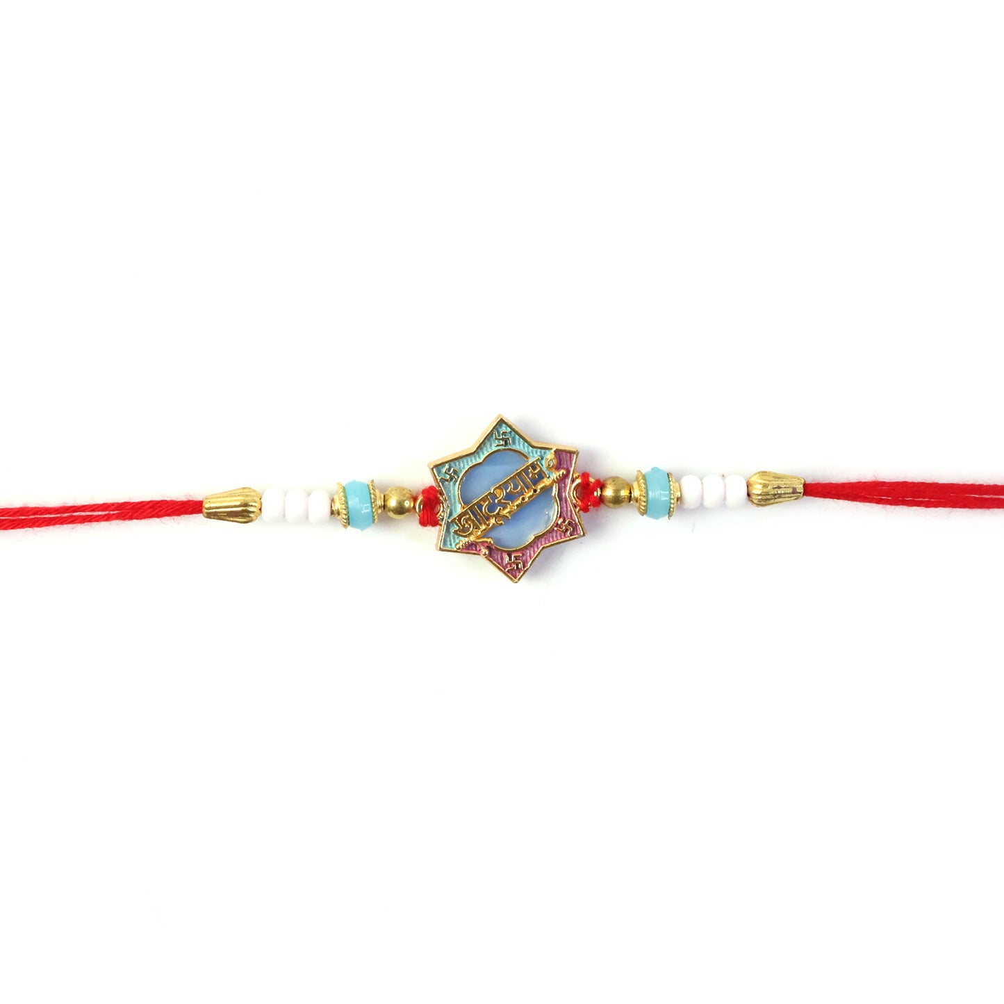 Khatu Shyam Rakhi stretched out showing full design and beads