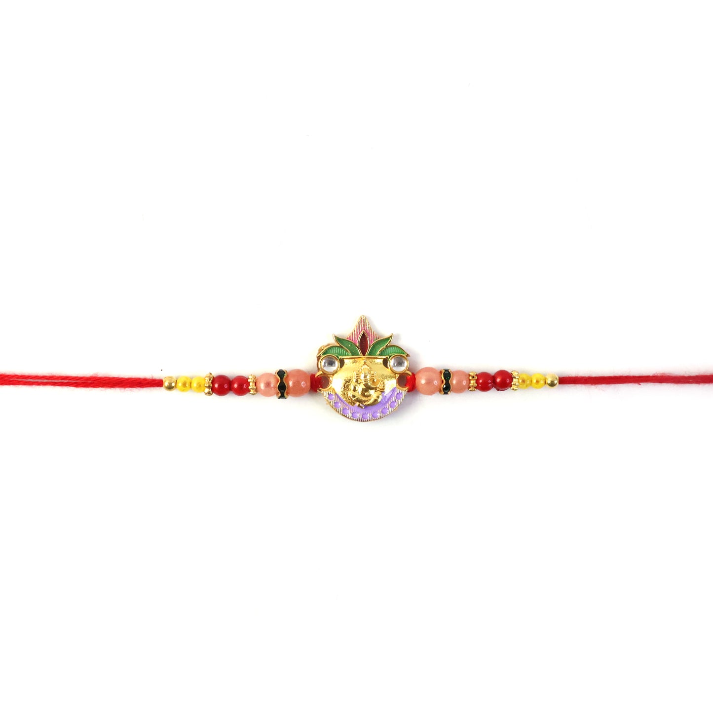 Side view of colorful bead rakhi