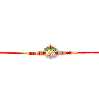 Side view of colorful bead rakhi