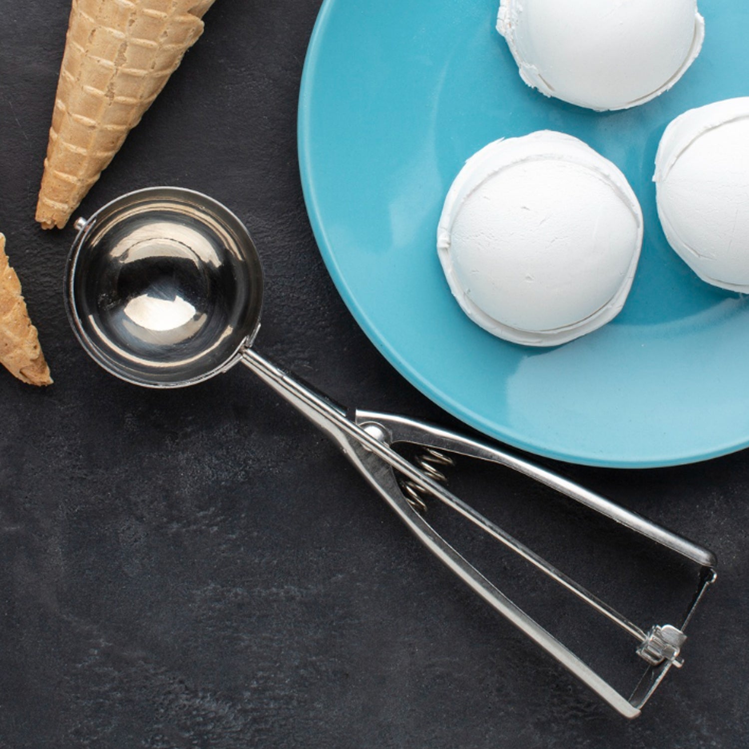 Premium Stainless Steel Ice Cream Scoop with Trigger Release –Approx 70 ML Capacity